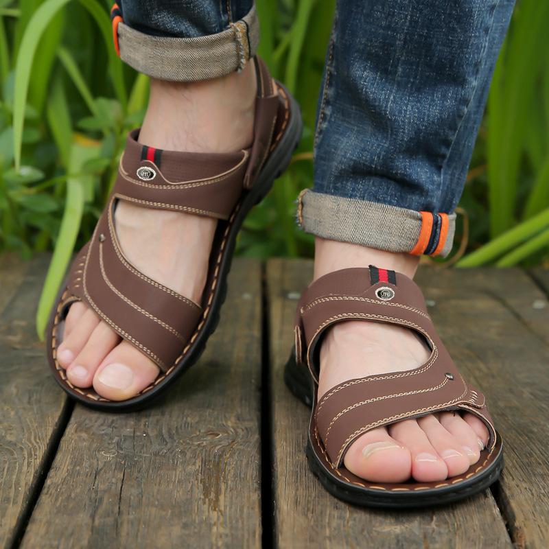 Two sandals for men's summer leisure travel sandals for men's adult beach shoes and dual-purpose cool slippers