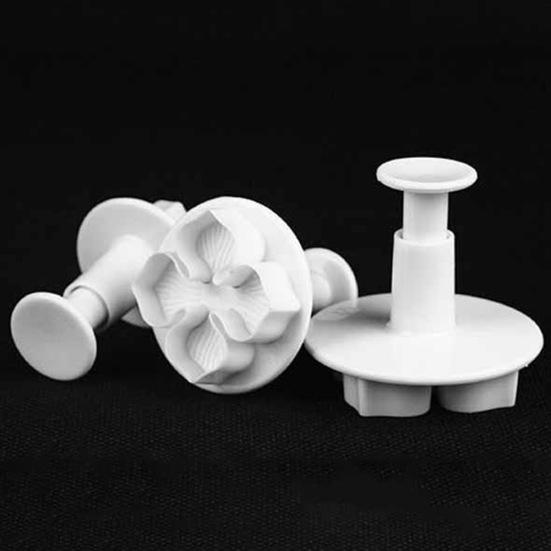 3Pcs Hydrangea Fondant DIY Mold Flower Icing Decorating Cutter Plunger Bakeware
