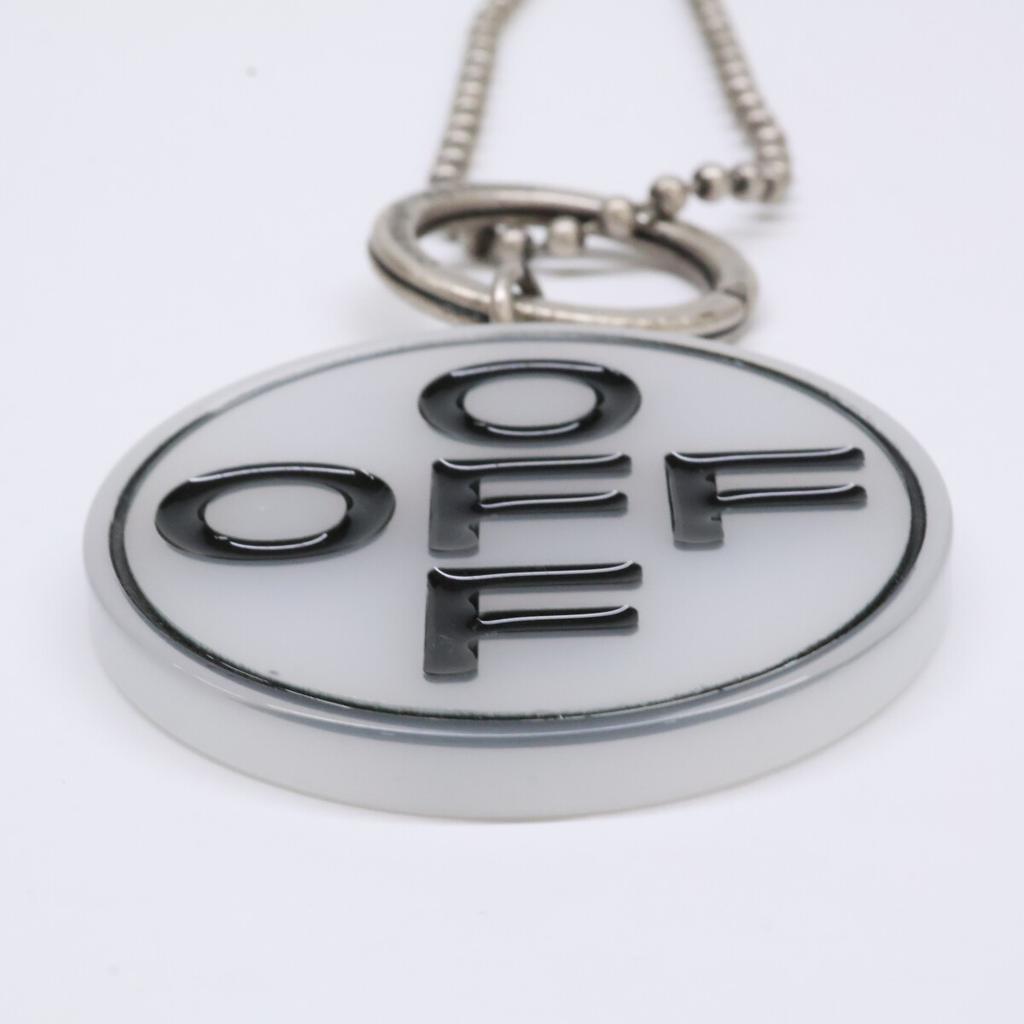 OFF-WHITE KEYRING Long Ball Chain Necklace White/Black/SilverUsed