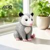 Charming Animal Decor for Tables 3D Printed Opossum Figurine Cute Sitting Statue Indoor Outdoor Possum Figurines Home Porch Desktop Decor,