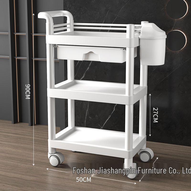 Compact Beauty Salon Trolley: Mobile Hand Push Storage Rack for Household Tools