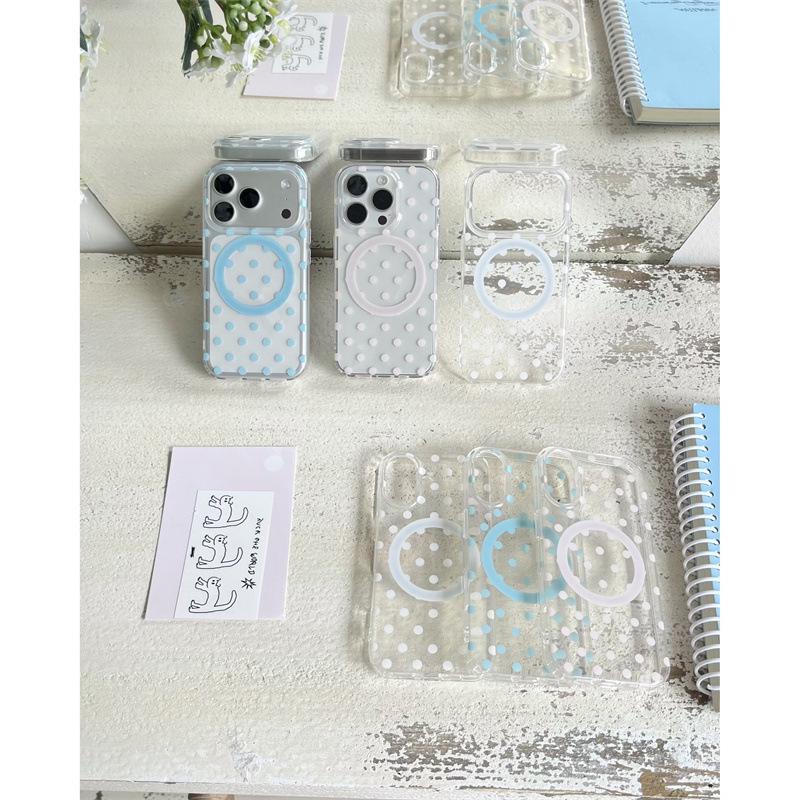 Rhinestone Polka Dot Magnetic Phone Holder for iPhone 17/16 Pro Max/15/14 Cases