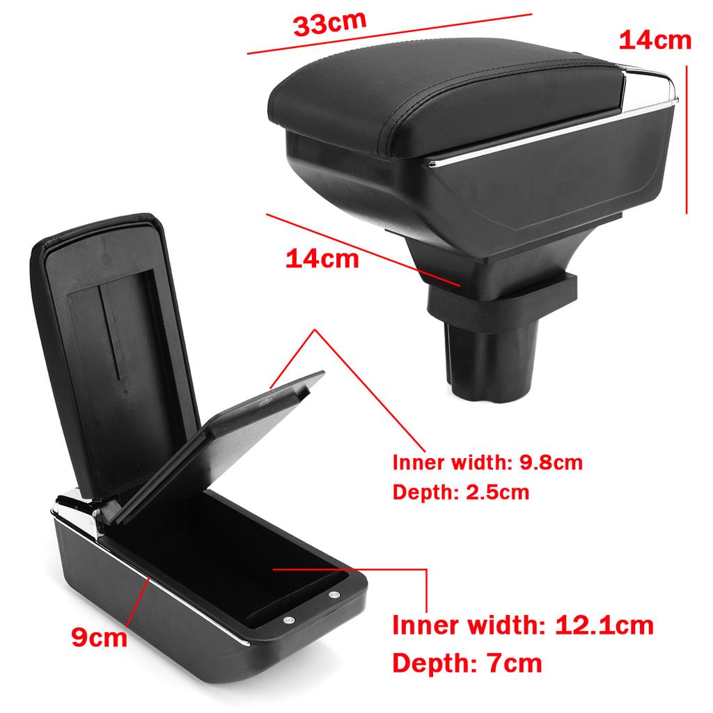ZENVI Braccioli Compatible with Toyota Yaris Braccioli Elegant 2021-2024 Console Centrale Organizer Immagazzinaggio Scatola Utilizzabile Per Autisti Supporto Gomito(Stile Nero