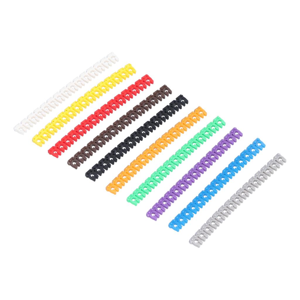 Clip On Cable Marker Waterproof Cable Identification Tube Colorful 0?9 Number Wire Label Tube Wire