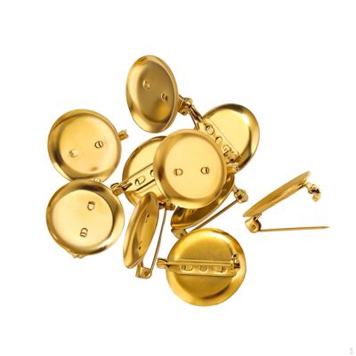 10 Stück Brosche Basis Rohling Anstecknadel 25mm DIY Verschlüsse Schmuckherstellung Basteln Rund