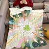 Lucky Clover Burst Flannel Blanket Warm Soft Halloween Christmas Couch Warm Cozy Decorative Decor Gift for All Season
