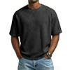 Herren Casual T-Shirt Waffelstrick Lockerer Schnitt T-Shirts für Mann Einfarbige Kurzarm-T-Shirts Übergroßer Schnitt Strukturierter Stoff Rundhalsausschnitt