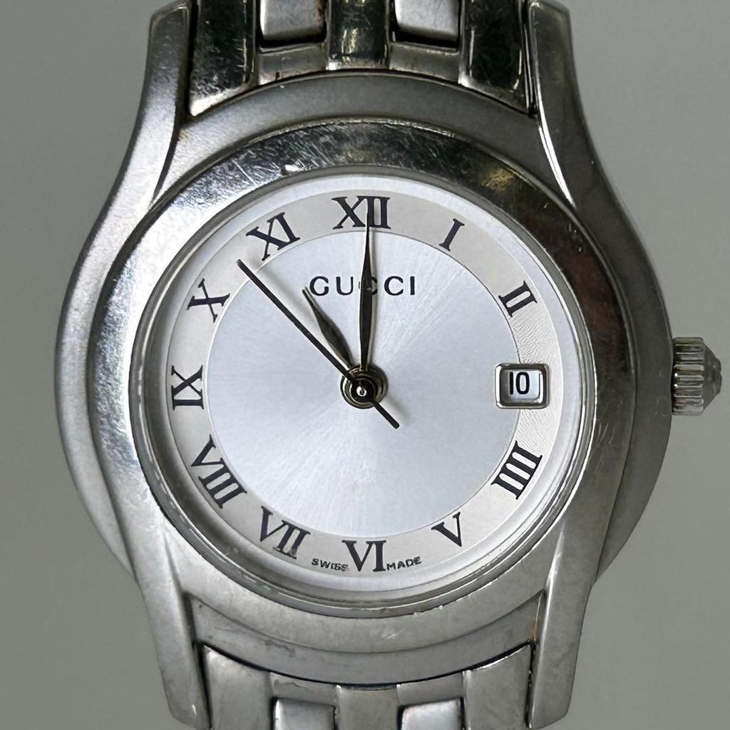 Used GUCCI 5500L Watch Ladies Roman Date Silver