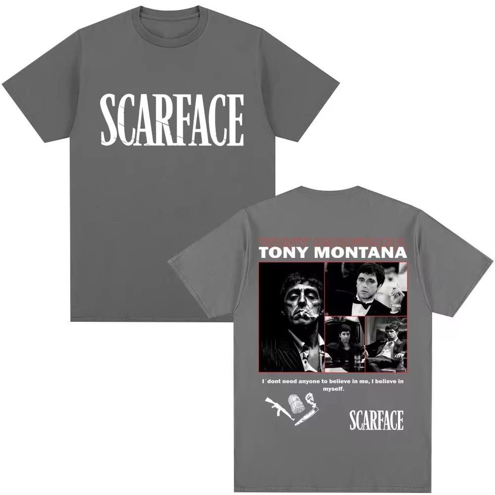 Tony Montana Scarface Unisexs TShirt The World Is Yours Unisexs Clothing Hip Hop Vintage Short Sleeve Cotton Fashion T Shirts