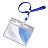 Sac Taske Waterproof Name Badge Holder with Neck Strap for Business Cards and ID Cards (Pack of 100, Blue)