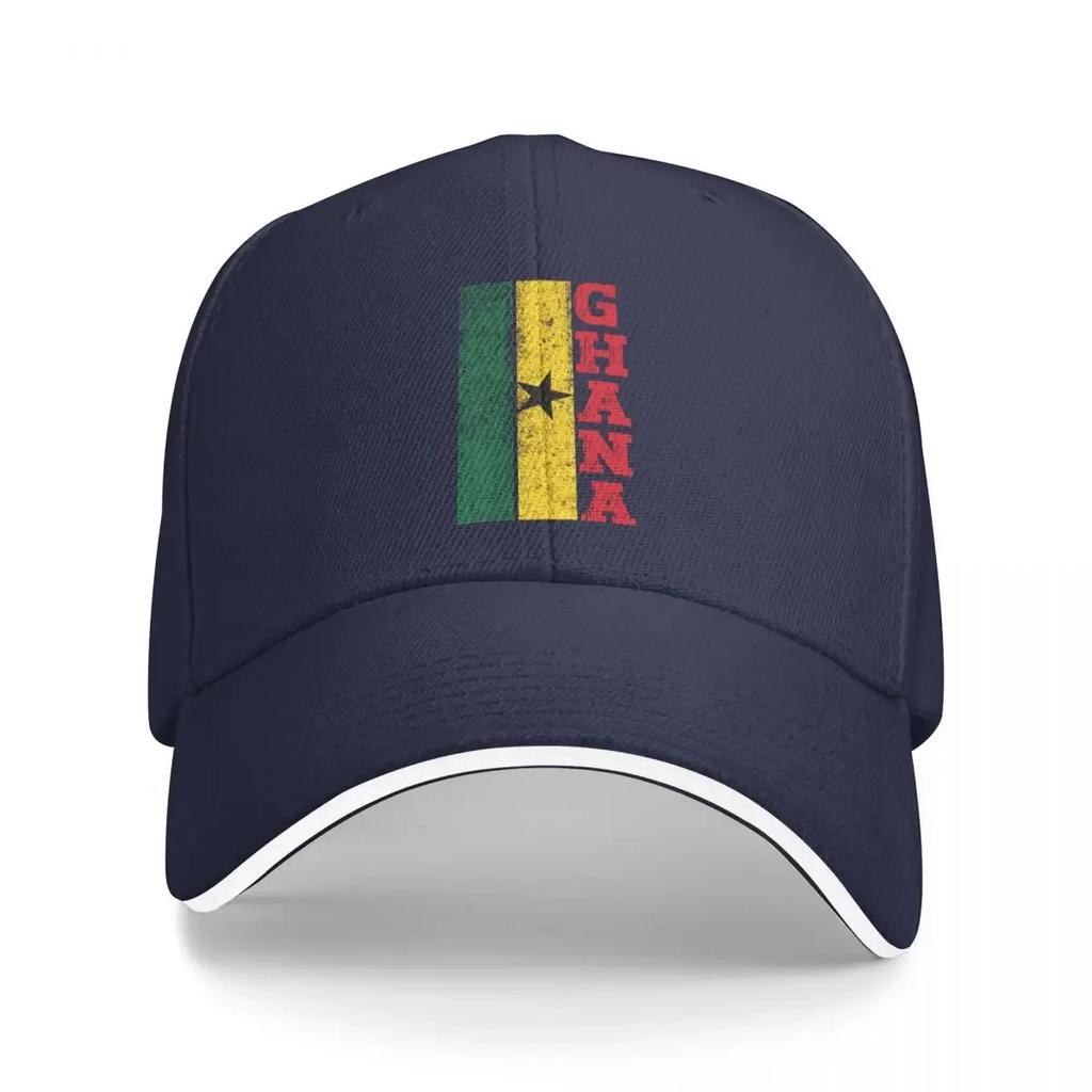 Ghana Ghanaian Flag Vintage - Red Baseball Cap Beach Bag Sun Cap Luxury Man Hat Golf Men Women's