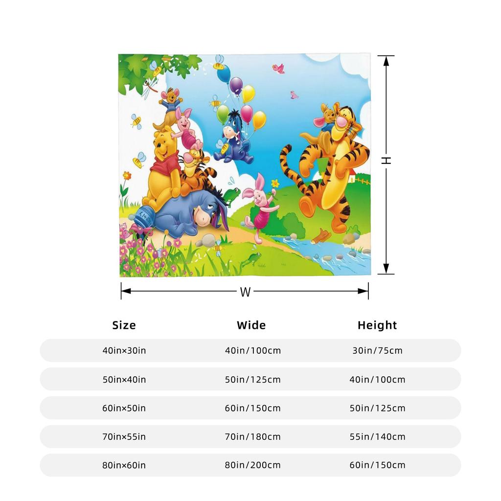 Cartoon Bear Flannel Blankets Winnie The Pooh Funny Throw Blankets for Bed Sofa Couch 200x150cm Quilt