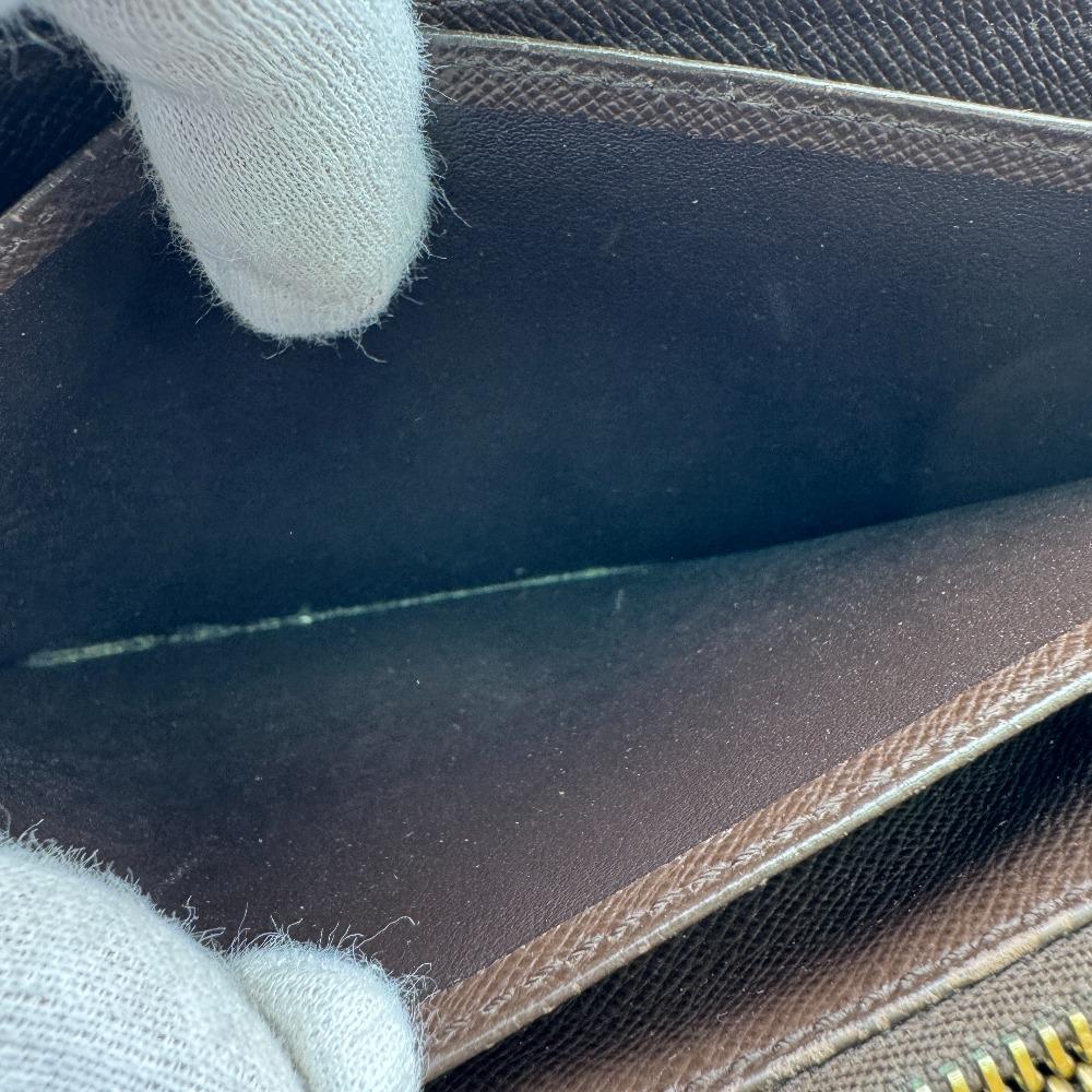 LOUIS VUITTON N60015 Damier leather Zippy wallet Purse Brown leather Used