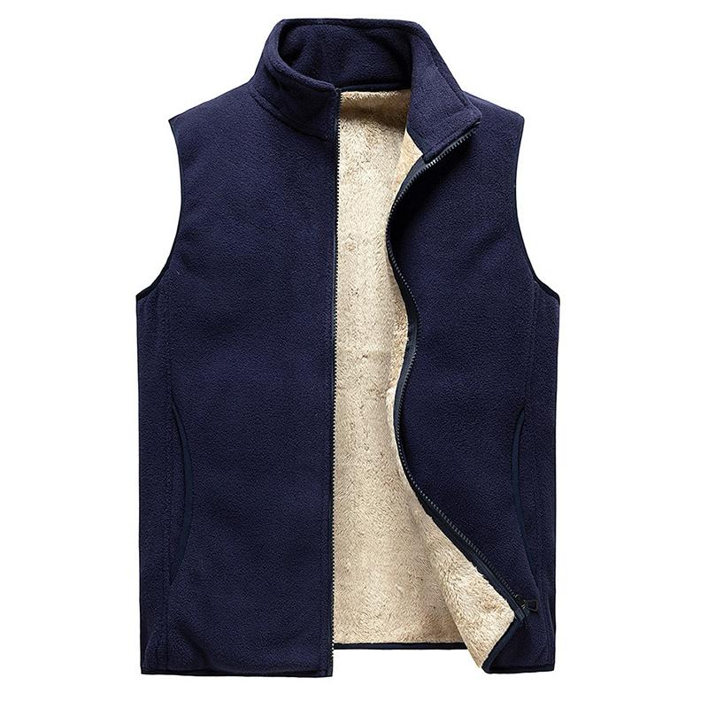 

Новый осенне-зимний жилет Plus Velvet Vest для мужчин, однотонный жилет, куртка для мужчин, жилет Cross-border большого размера из овечьего бархата, утепленный мужской жилет 8XL темно-синий