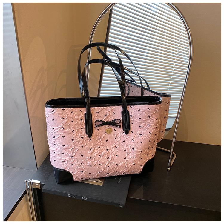 

Large capacity cloth bag bag women s summer versatile new casual shoulder shopping bag student tote bag рожевий