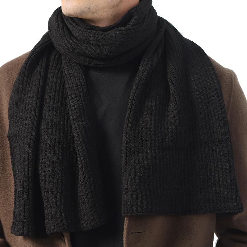 

2025 Новый стиль, Зима, Однотонный, Шарф из имитации кашемира, Мужской шарф, Простой, Теплый и толстый, Шерстяной шарф 180cm чёрный