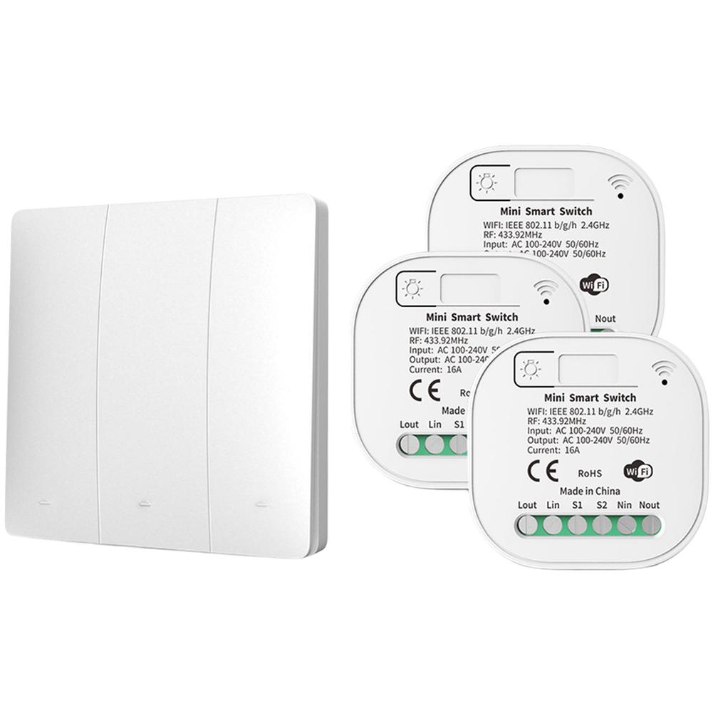 RF433 Wireless Remote Control Smart Switch - Battery-Free, Wiring-Free, Dual Switch For Smart Home Lighting Appliances Up To 10A