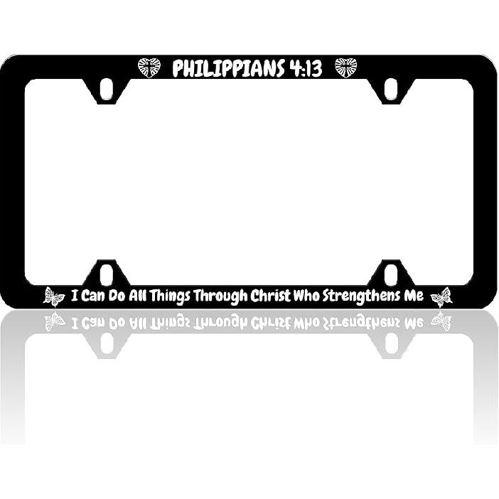 Black And White Cow Print License Plate Frame Funny Spots License Plate Frames Animal Pattern Auto Accessory Bracket Stainless Steel License Plate