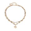 Ingemark 2Pcs/Set Boho Seed Beads Wooden Chain Necklace for Men Collar Goth Sunflower Pendant Choker Aesthetic Y2K Jewelry Gift