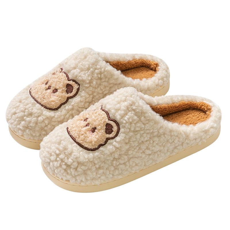 Cotton slippers autumn and winter home cute non-slip soft bottom plush warm indoor household plush slippers