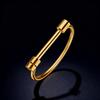 Women's Light Luxury Stainless Steel Horseshoe Bracelet - Non-fading, Simple, Versatile Fashion Wristband, European and American Style.