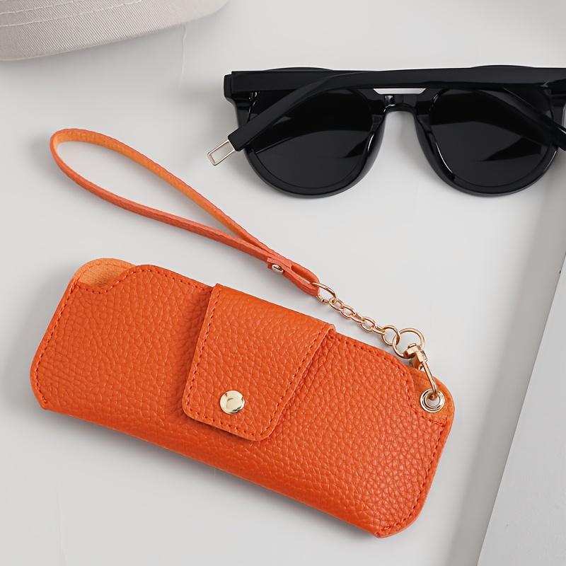 Leather Sunglasses Case with Lanyard Portable AntiScratch Eyewear Storage Fashion Travel Eyeglass Holder Protective Cover Gift