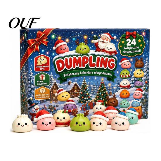 Christmas Advent Calendar Squeeze 2026, 24 Days Mini Dumpling Stocking Stuffer for Adults Figures Countdown Calendar, Stress Relief Sensory Toys Kids