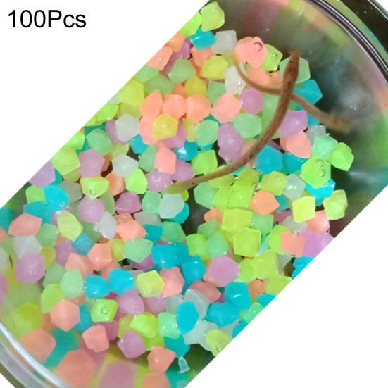 

100 шт. Аквариумный камень, экологически чистый, красивый, портативный, светящийся в темном ромбе, светящаяся каменная рыба разноцветный