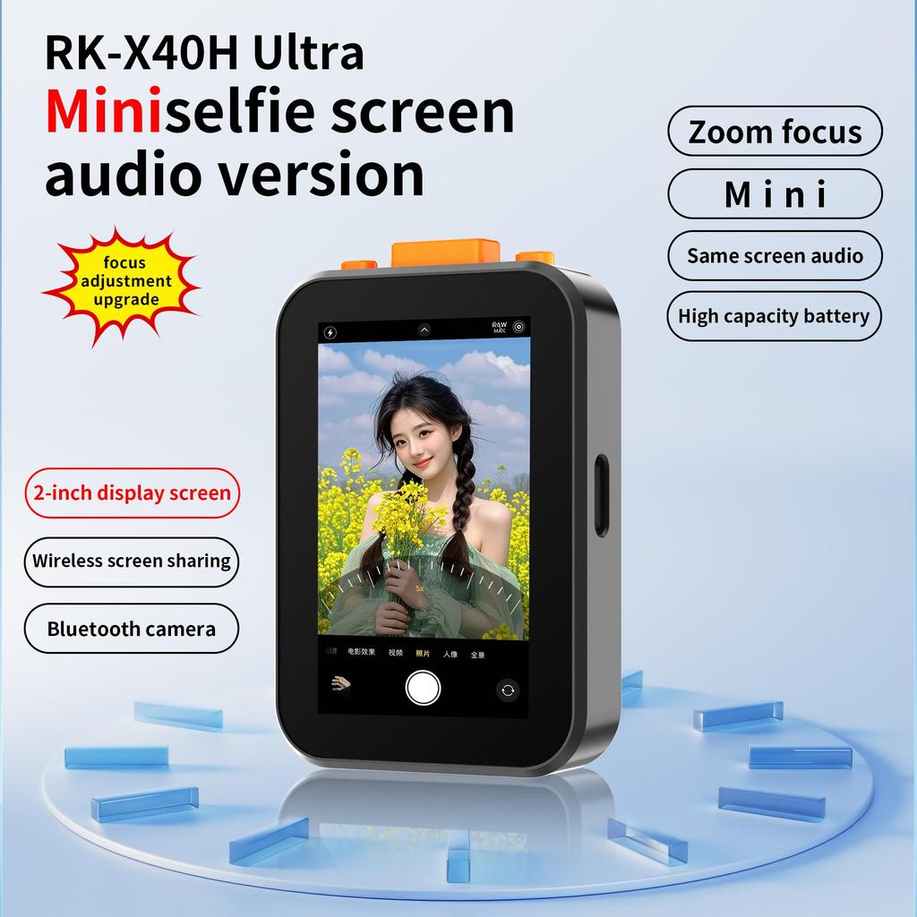 Phone Vlog Mini Selfie Phone Screen Mini Camera Selfie Screen Sound Projection Luetooth Remote Control Photography Outdoor Travel