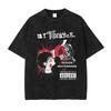 Anime Chainsaw Man Gewaschenes Oversized T-Shirt Streetwear Herren Baumwollkleidung T-Shirt Harajuku Y2k Baumwolle Streetwear Hohe Qualität Damen Herrenkleidung