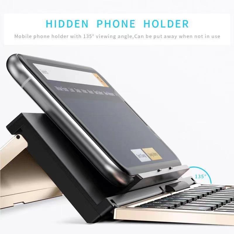 Foldable Aluminum Bluetooth Keyboard & Mouse for iOS, Android, Windows Devices