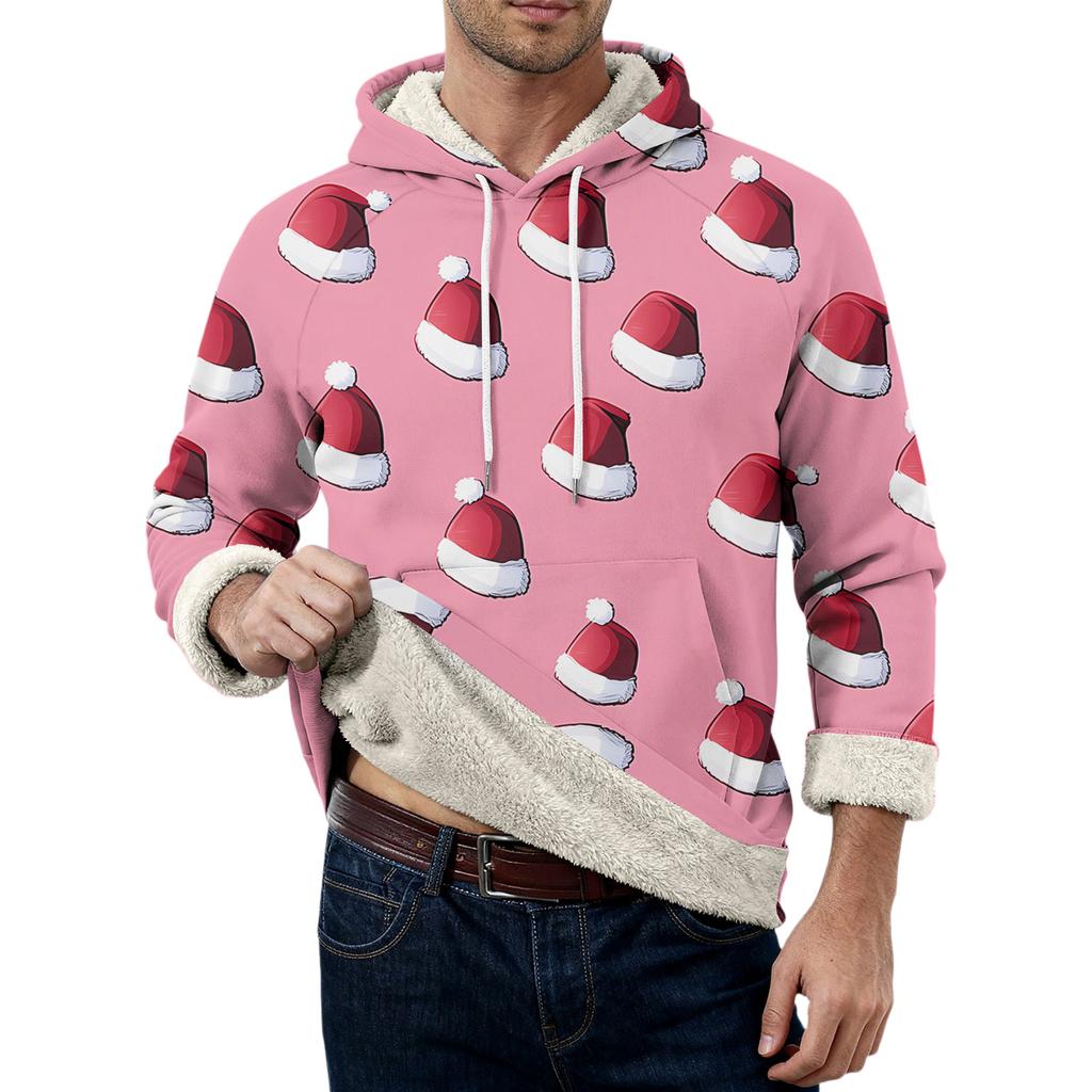 Men's Casual Long-Sleeve Fleece Hoodie With Pockets