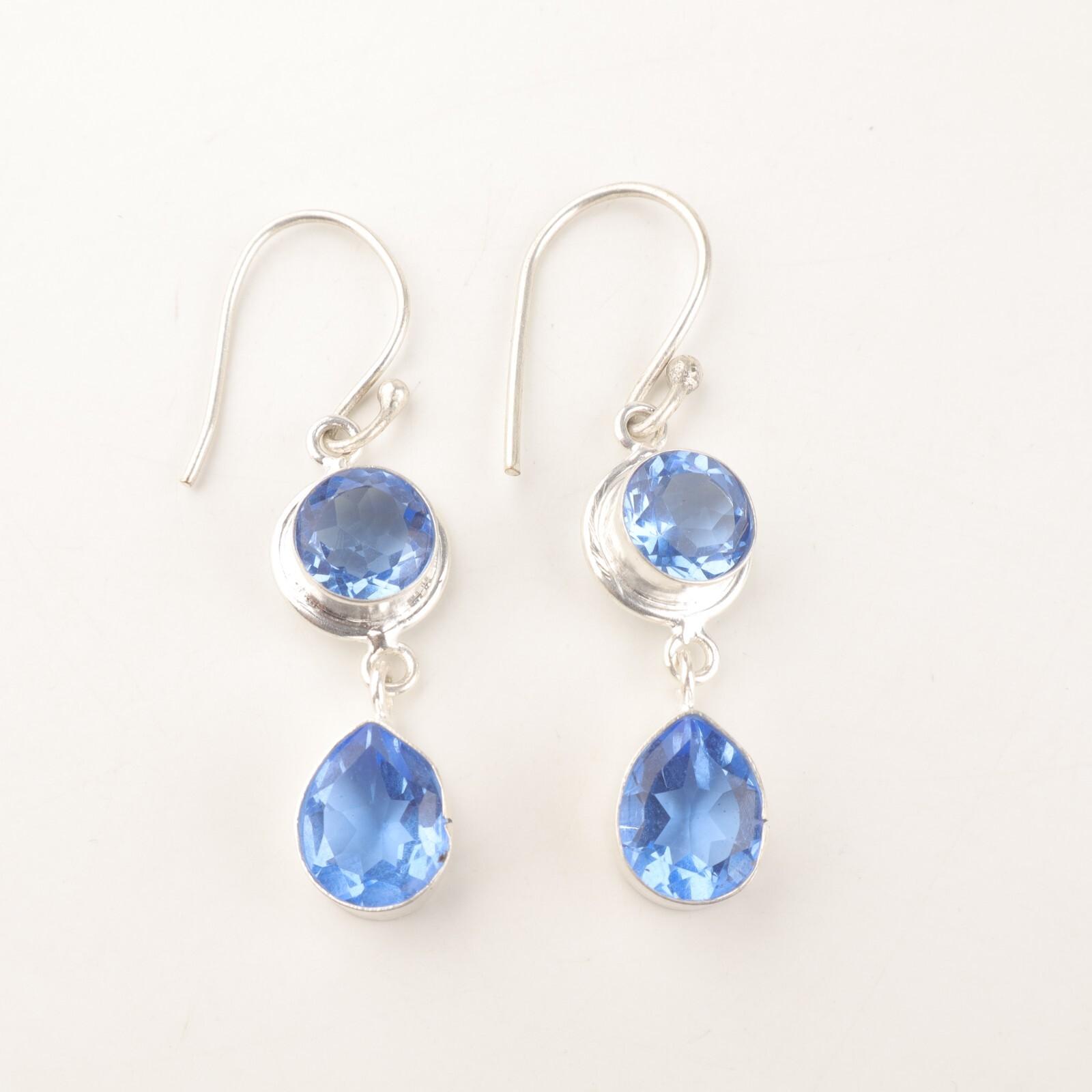 

Грушевидный камень танзанит, подарок на день рождения, свисающие серьги, ювелирное изделие, стерлинговое серебро 925 пробы EE-142-10