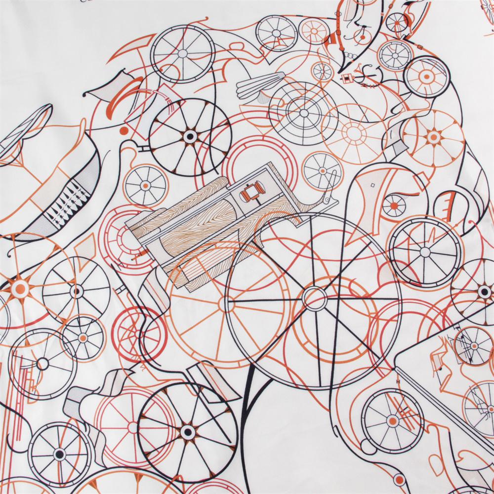 POBING Hand Rolled Twill Silk Scarf Women Horse Head Double Print Square Scarves Wraps Echarpes Foulards Femme Hijab 90CM