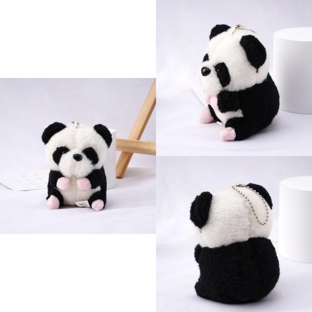 Adorable Plush Panda Keychain Cute Panda Stuffed Animal Toy For Backpack And Bags