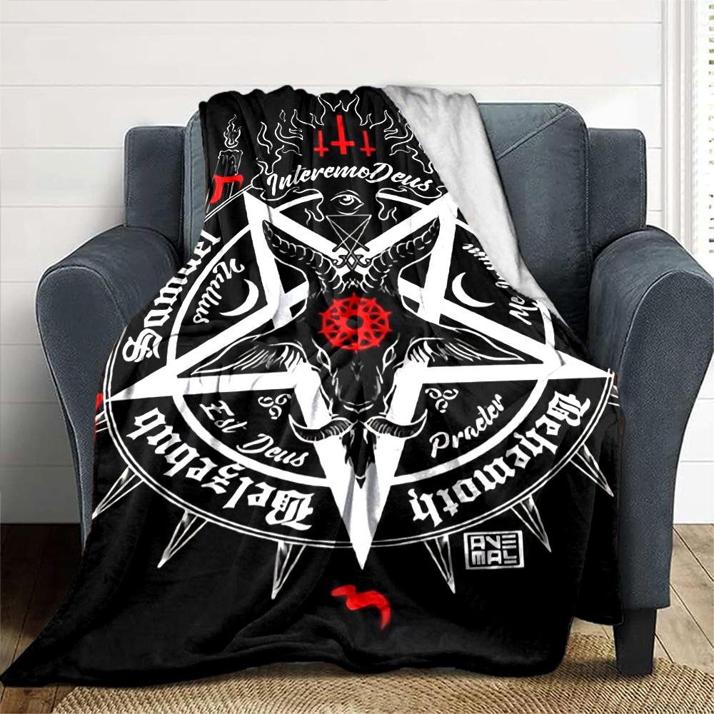 1pc Baphomet Satanism Throw Blanket Soft Flannel, Cozy All Season Polyester Perfect for Home, Office