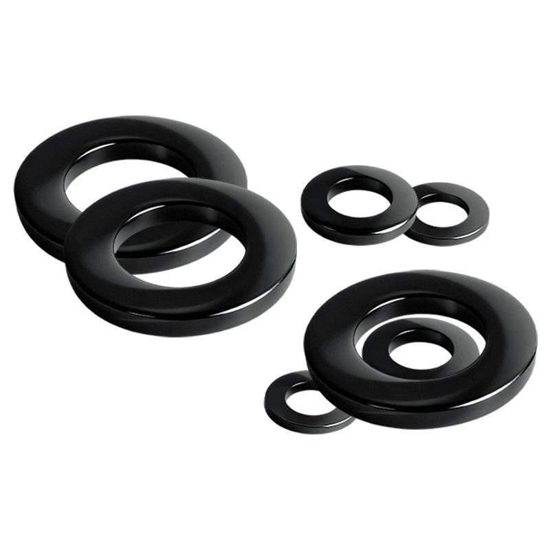 Black Zinc Plated 304 Stainless Steel Flat Washer, M2-M20, GB97 Standard.
