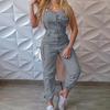 Herbst Damenbekleidung Body Jumpsuit Einfach Reißverschluss Cargo Hoch tailliert Einteilige Körperschutzhose Ärmellos Trägerhosen