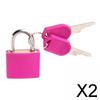 2xMini Padlock Anti Theft Lock Plastic Case for Diary Jewelry Box Rose Red