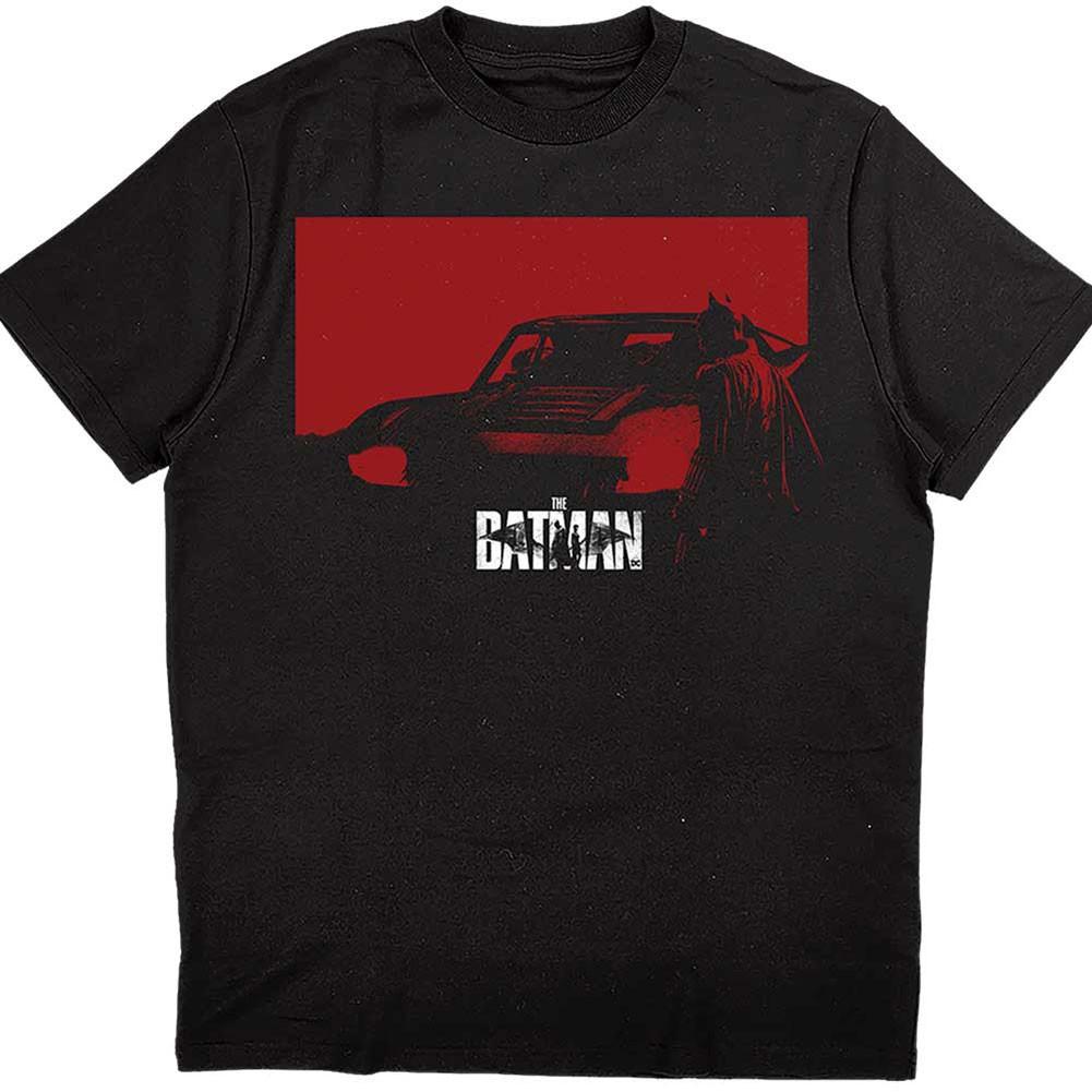 Men s Batman The Batman Red Car Slim Fit T-shirt Small Black 3XL