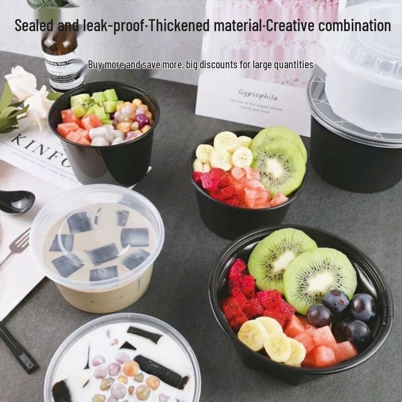 Thickened Black Rectangular Disposable Takeaway Bowl