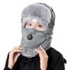 Winter Warm Ear Flap Caps Trapper Hat with Face Cover & Goggles Windproof Hat for Skating Skiing Outdoor Activities