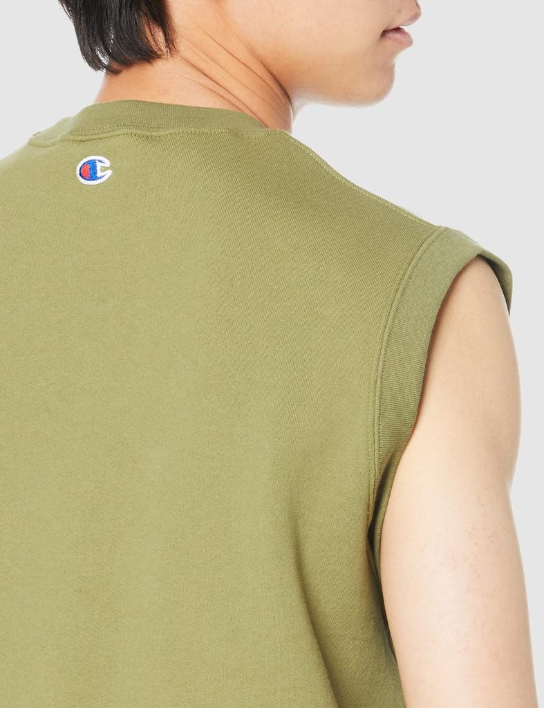 Champion 9oz Loose Fit Oversized Sweat Made In Size L Men's Fleece-Lined Vest, USA, C5-V001, Olive,
