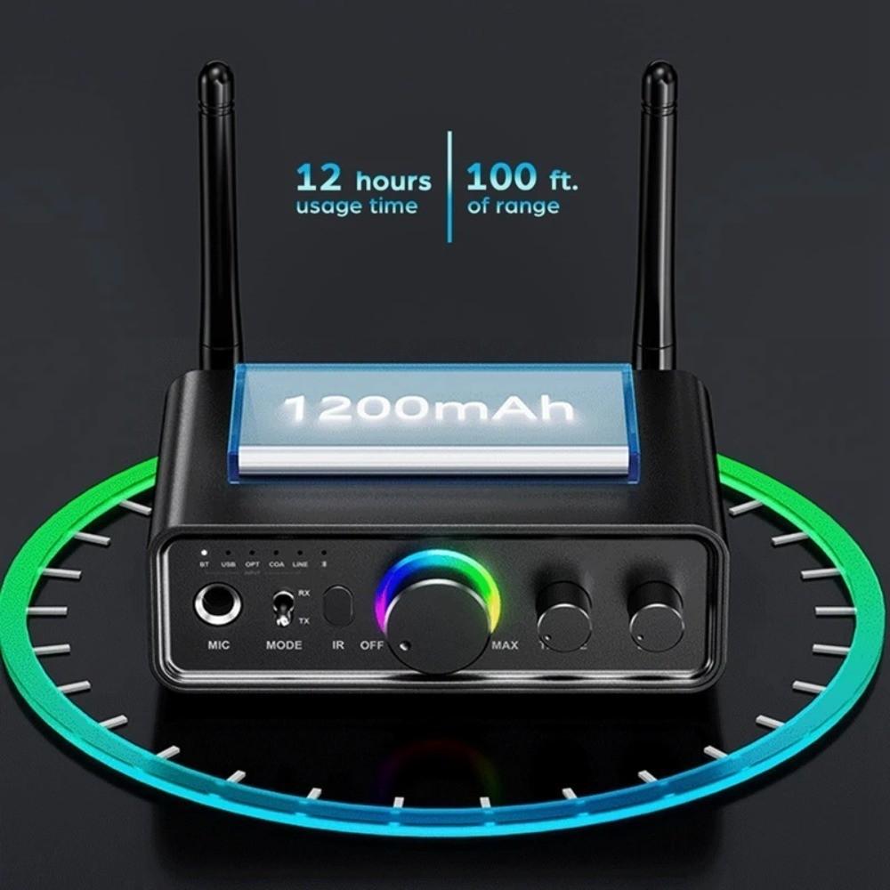 Bluetooth 5.3 DAC Converter Wireless Audio Receiver Transmitter Coaxial Optical 192KHz Digital to Analog Adapter with MIC