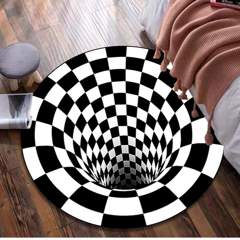 

1Pc Solids Circular Print Rug - home decoration Carpet For Living Room Bedroom Flooring Computer Chair Area Rug 80x80cm( 31x31in)