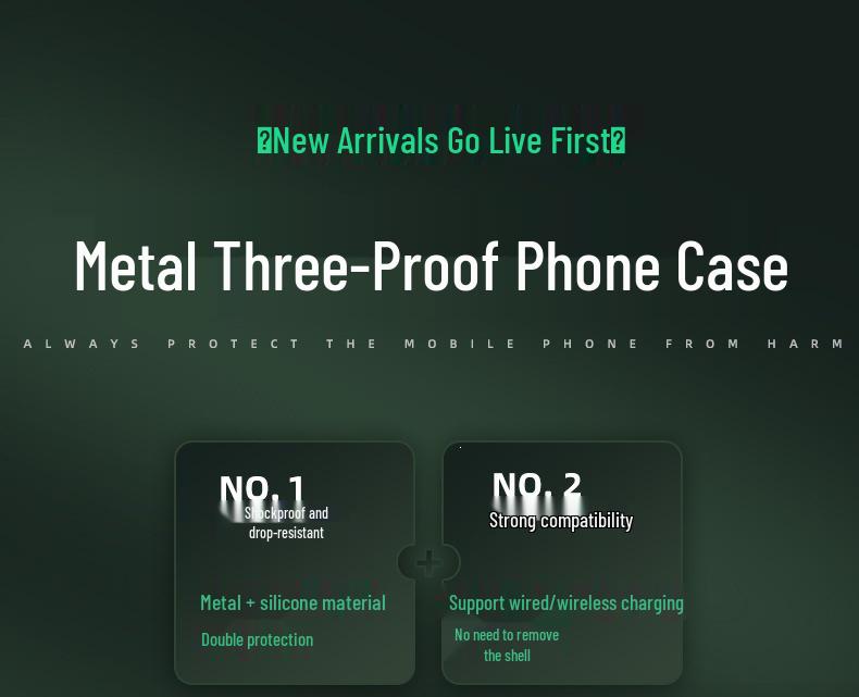 Apple 16 Three-Proof Metal Tank Phone Case for iPhone 15 Pro Max - Drop-Proof, Dust-Proof, Sealed Protection