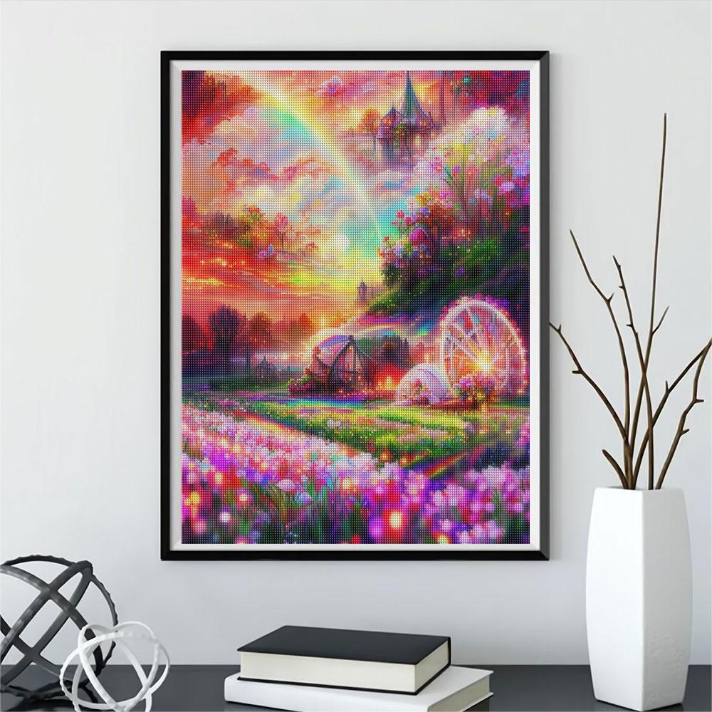 5D-Diamantgemälde, Landschaft, Stickerei, Hausbild, Strass-Mosaik, Heimdekoration, 30 x 40 cm