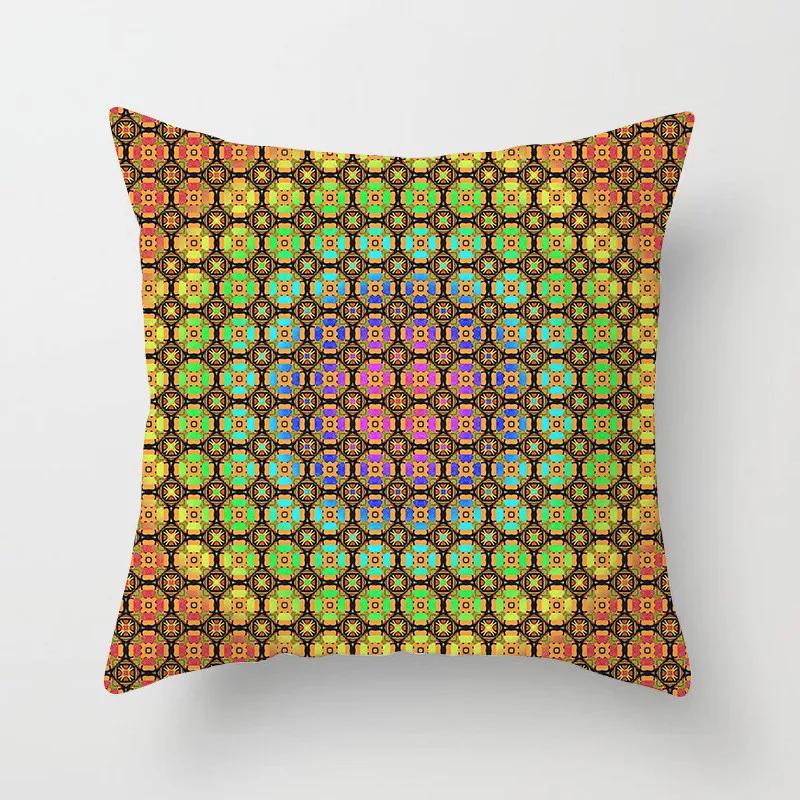Bohemian Geometric Square Pillowcase Ethnic Retro Sofa Pillow Cover Home Decorative Cushion Cover 45x45cm Throw Pillow Case