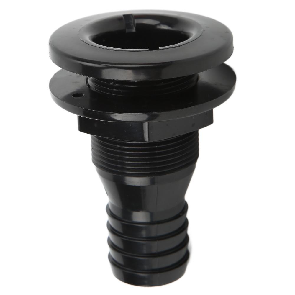 Multi-size Boat Through Hull Connector Black White Thru Hull Fitting ABS Plastic Straight Through Drain Outlet Boats