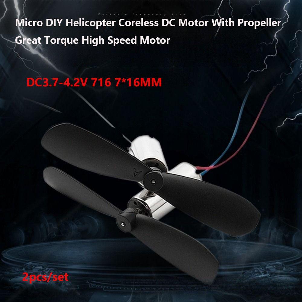 2pcs/set 716 7*16MM Great Torque High Speed Motor DC3.7-4.2V Micro DIY Helicopter Parts